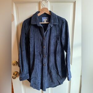 L.L. Bean Blue Corduroy Button-Up Shirt